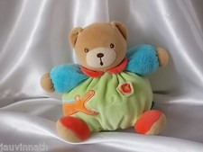 Doudou ours vert, crocodile