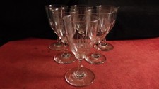 Service de 6 verres a porto en cristal Baccarat forme gondole monogrammé MH HM
