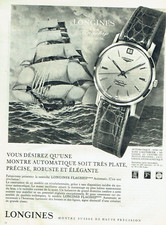 publicité Advertising  1222  1961  montre Longines  Flagship  automatic
