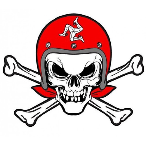 Isle man skull sticker - of,