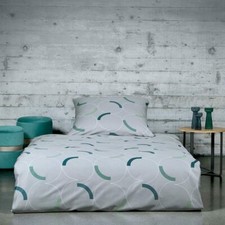 Janine Mako Satin Housse De Couette Loft 95001 Océan Bleu