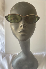 Fabulous Pair Vintage French 50s Green Lens Cats Eye Sun Glasses 1950s