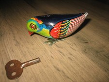 Ancien Jouet Mécanique en Tôle Oiseau Made in China Fonctionne