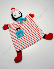 Doudou Plat Pingouin Blanc