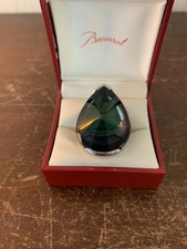 Bague Psydélic bleu électrique en cristal de Baccarat t: 53