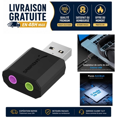 Carte son usb - externe, sabrent