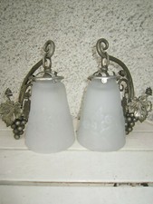   PAIRE D'APPLIQUE MULLER FRERE LUNEVILLE / ART DECO ARMATURE EN BRONZE NICKELE 