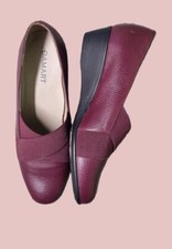 mocassins Damart T40 cuir grenat