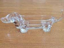 Chien Teckel en Cristal de Vannes-le-Châtel Vide-Poche 26 cm