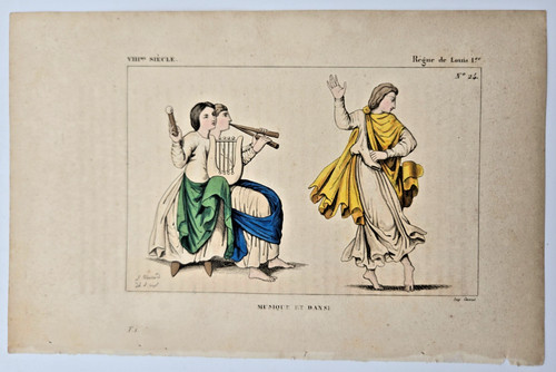 Gravure originale aquarellée