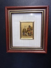 Miniature CHROMO d'ART faite main sur feuille d'or 23carats - Edition limitée