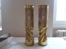 PAIRE DOUILLES D'OBUS. BLASONS