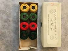 BOITE 8 PELOTES COTON PERLE DMC DOLLFUS MIEG & CIE