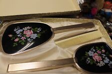 Nécessaire de Toilette Vintage : Miroir à Main, Peigne et Brosse Coffret