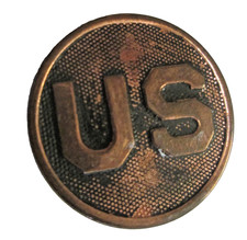 U.S.   - Disque de col en métal  -  US Army -  couleur bronze