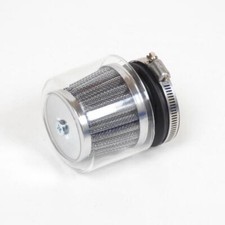 Cornet filtre à air chromé D57mm avec protection pour moto quad scooter 50 cross