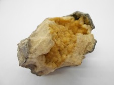 1331 GRAMMES   MAGNIFIQUE GEODE DE CALCITE JAUNE / BEIGE HAUTES ALPES