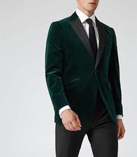Veste De Soirée Élégante Luxe Tuxedo Vert Pour Hommes En Velours