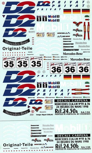 Decals carpena mercedes - 1/24,