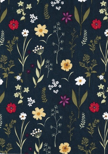 Tissu thermocollant fleurs - tissu,