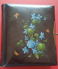 Album Photos vers 1900, très luxueux, reliure cuir. Avec 30 photos famille . TBE