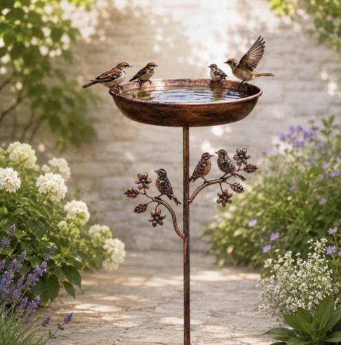 Bain oiseaux sur - bain, pied