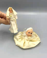 Lot de 2 sujets, poupées communiante décoration vintage bapteme, communion