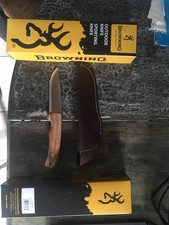 Vends couteaux Browning BJORN fixe manche en olivier - NEUF Taille lame 11 Cm 