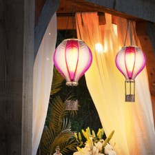 Solaire Extérieur Suspendue Ballon à Air Chaud Lampe de Balcon Effet Feu LED H