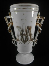 MAGNIFIQUE VASE D' ÉGLISE EN PORCELAINE DE PARIS XIX ème