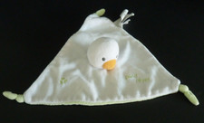 30. Doudou plat TRIANGLE L'ENFANT DO 3 SUISSES OISEAU blanc vert  pour rêver TBE
