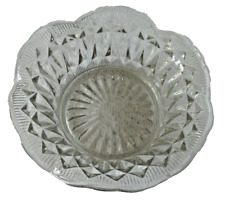 Saladier Coupe à fruits verre moulé pressé transparent  larges bords ondulés 