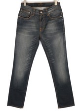Nudie Jeans Thin Finn Hommes` S W32/L32 Gris Authentique Éclair Délavé Foncé `
