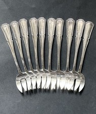 Magnifique Dix Fourchette À Huîtres En Metal Argenté