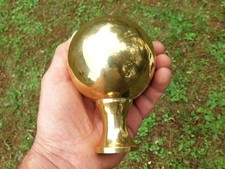 Boule de rampe d'escalier en laiton ∅87 mm, Hauteur  128mm ,base ∅38mm, Art déco