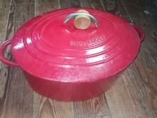 Cocotte Ovale Fonte Émaillée NOMAR Paul Bocuse – Modèle "L’Automijoteur" – Rouge