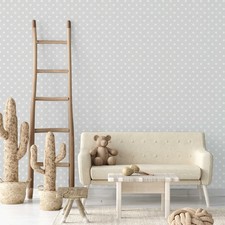 Papier Peint À Pois Design – Gris, Blanc