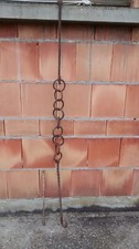 Ancienne Crémaillère Chaine de cheminée en fer torsadé de 1,60  long + 1 crochet