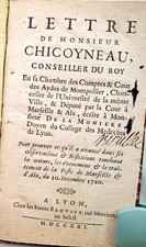 LIVRE ANCIEN,1711, EO, CHICOYNEAU, LA PESTE DE MARSEILLE, MANUSCRIT L. DUSSIEUX