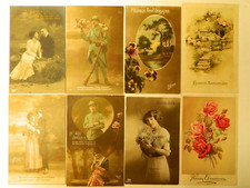 8 Cartes Postales Anciennes ANNIVERSAIRE, AMOUR 1910 a 1919 Lot N°16