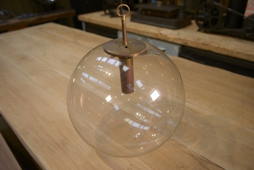 Vintage glass globe pendant - glass,