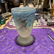 muller et freres vase pate de verre accidenté ancien art nouveau