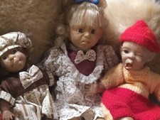  3 Poupées LLORENS Poupons de Caractères Joué Vintage 1990 , Ancien .