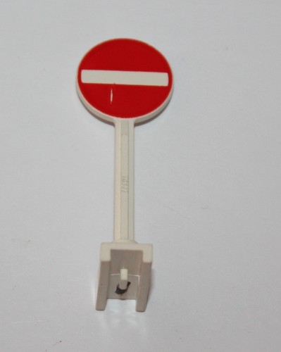 Lego white road sign round - lego,