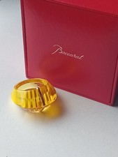 Bague Baccarat en cristal jaune et liseré or 18 carats T55 T56