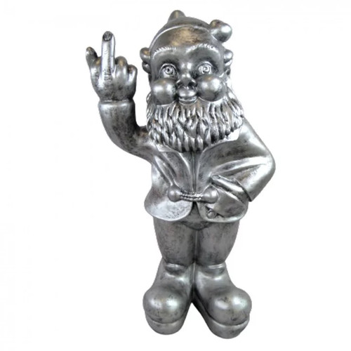 Statue résine nain doigt - résine,
