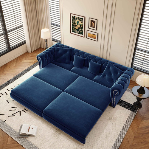 Luxurious blue velvet shaped - luxurious,