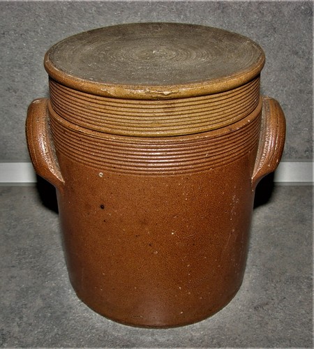 Ancien pot graisse grès - graisse, en
