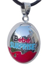 Pendentif Bijou de Grossesse Bola "Bébé Surprise" Plaqué Argent et Cordon.