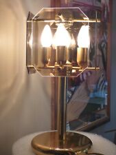 Lampe de Bureau Vintage en Métal Doré et Verre Fumé Taillé de Wortmann & Filz 70